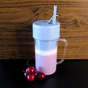Vaso batidora portátil con pajita